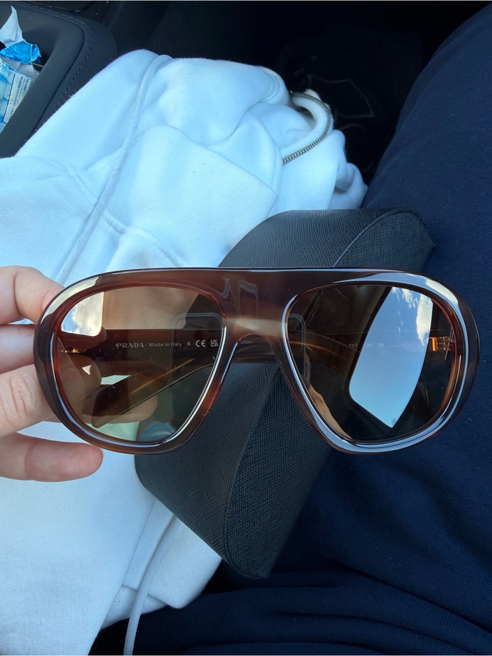 Prada Brown Oversized Men’s Aviator Sunglasses